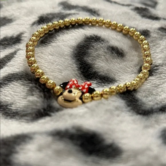 New!! BaubleBar Disney Minnie Mouse Gold Bracelet - Picture 3 of 5